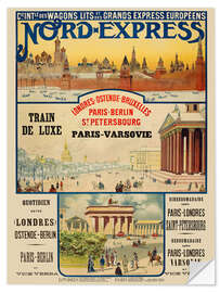 Selvklebende plakat Nord-Express, Paris-Saint Petersbourg, 1896