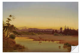 Wall sticker Moorland landscape at dusk