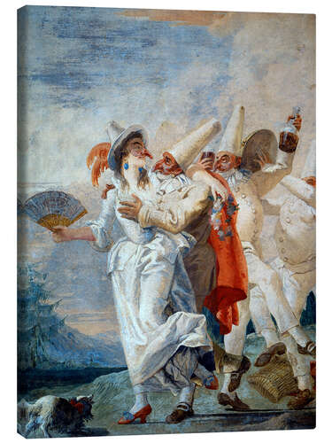 Leinwandbild Verliebte Pulcinella, Giovanni Domenico Tiepolo, 1793