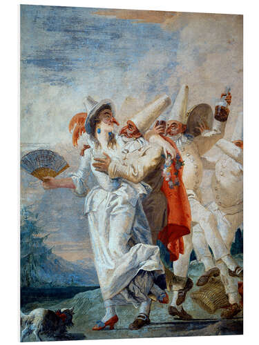 Foam board print Pulcinella in Love, Giovanni Domenico Tiepolo, 1793