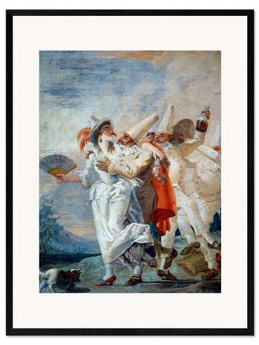 Framed art print Pulcinella in Love, Giovanni Domenico Tiepolo, 1793