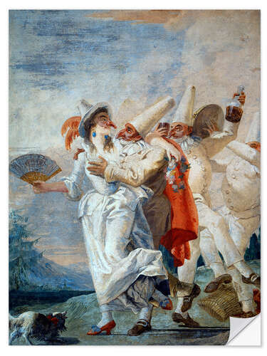 Wall sticker Pulcinella in Love, Giovanni Domenico Tiepolo, 1793