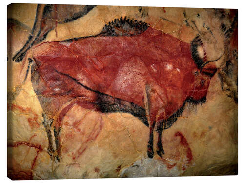 Canvas-taulu Bison, Rock Carving in the Cave of Altamira, 35,000 to 11,000 BC.