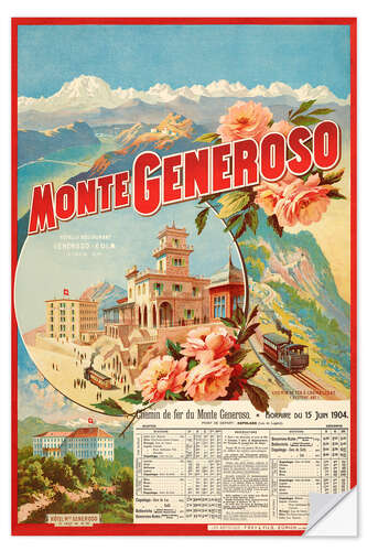 Sticker mural Monte Generoso, Switzerland, 1904