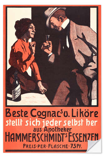 Selvklebende plakat Cognacs and Liqueurs Hammerschmidt's Essenzen