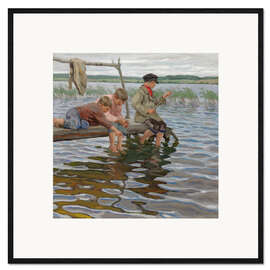 Framed art print Fishing boys