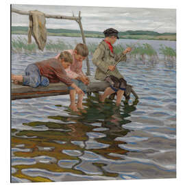 Magnettafel Angelnde Jungen