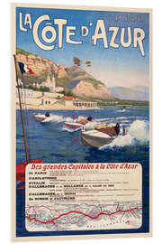 Foam board print La Côte d'Azur, France, 1912