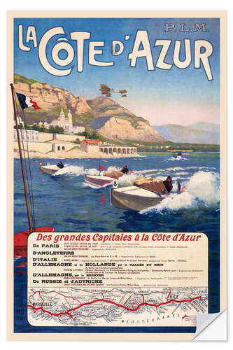 Sticker mural La Côte d'Azur, France, 1912