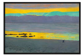 Gerahmter Kunstdruck Gelber und grüner Sonnenuntergang