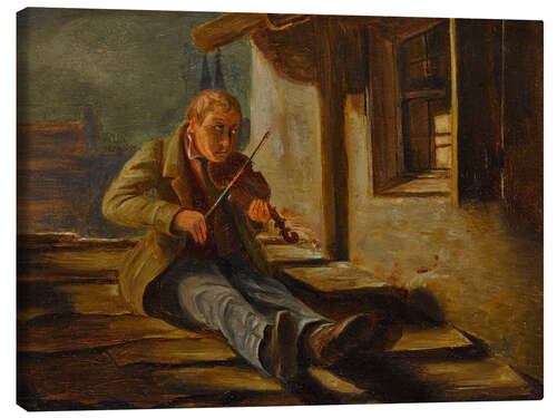 Stampa su tela The Horned Roof Violinist