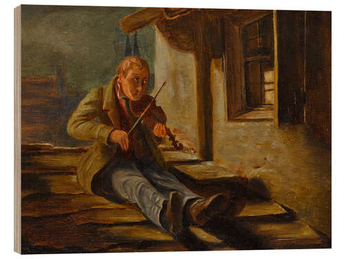 Wood print The Horned Roof Violinist