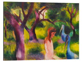 Magnettafel Mädchen mit blauen Vögeln, 1914