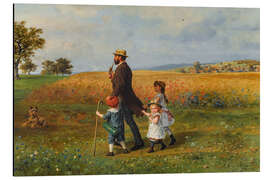 Tableau en aluminium Sunday walk, Ludwig Knaus, 1889