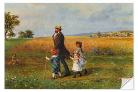 Selvklæbende plakat Sunday walk, Ludwig Knaus, 1889