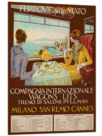 Foam board print Ferrovie Dello Stato, Milano-San Remo-Cannes, 1926