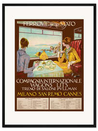 Gerahmter Kunstdruck Ferrovie Dello Stato, Milano-San Remo-Cannes, 1926