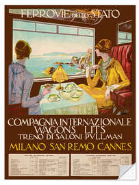 Vinilo para la pared Ferrovie Dello Stato, Milano-San Remo-Cannes, 1926