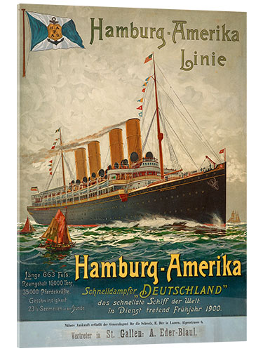 Acrylglasbild Hamburg-Amerika Linie, 1899