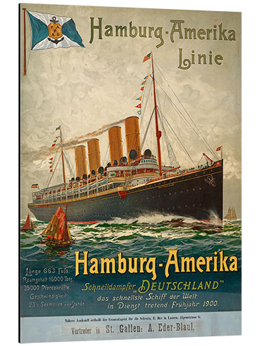 Tableau en aluminium Hamburg-America Line, 1899