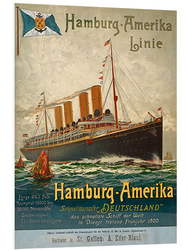 Foam board print Hamburg-America Line, 1899