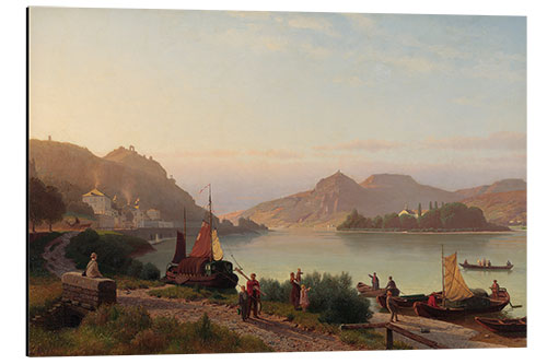 Stampa su alluminio Rhine landscape with Siebengebirge, Christian Böttcher