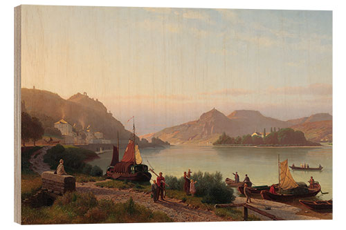 Quadro de madeira Rhine landscape with Siebengebirge, Christian Böttcher