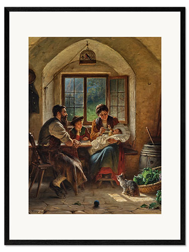 Ingelijste kunstdruk Family Happiness, Rudolf Epp