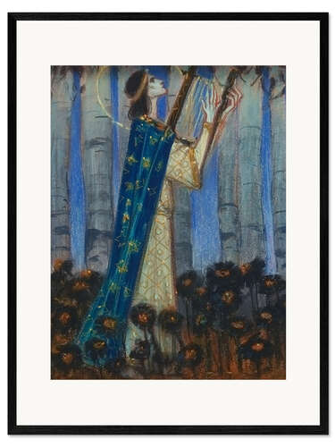 Plakat artystyczny premium w ramie Orpheus, design for the painting, Melchior Lechter