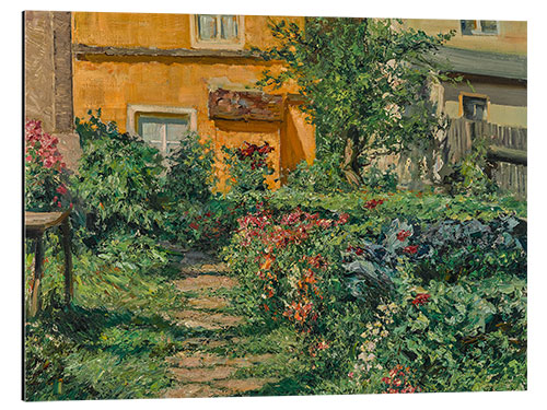 Alubild Garten in Blüte, Julius Schrag, 1941