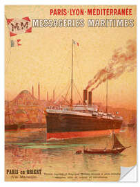 Vinilo para la pared Paris-Lyon-Méditerranée Messageries Maritimes, 1909