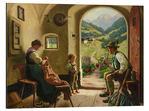 Aluminiumsbilde Family Idyll, Karl Emil Rau