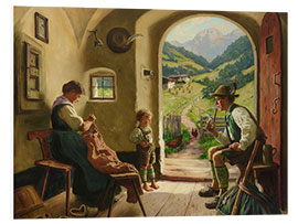 Foam board print Family Idyll, Karl Emil Rau