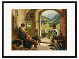 Ingelijste kunstdruk Family Idyll, Karl Emil Rau