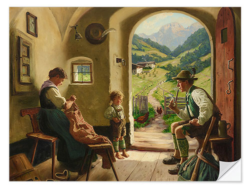 Sticker mural Family Idyll, Karl Emil Rau