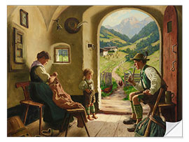 Vinilo para la pared Family Idyll, Karl Emil Rau