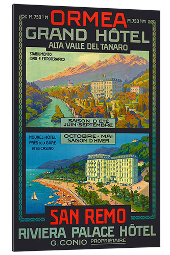 Stampa su plexi-alluminio Grand Hotel Ormea, San Remo, Switzerland