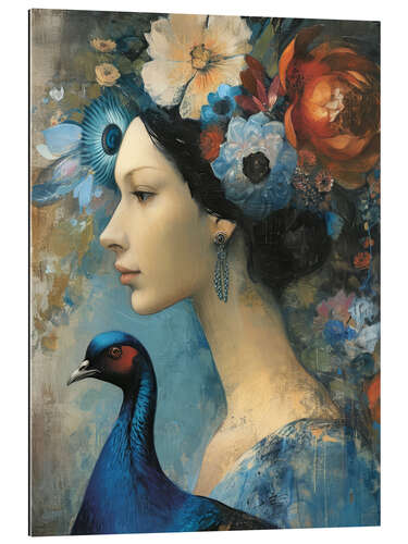 Gallery Print Dame mit Pfau