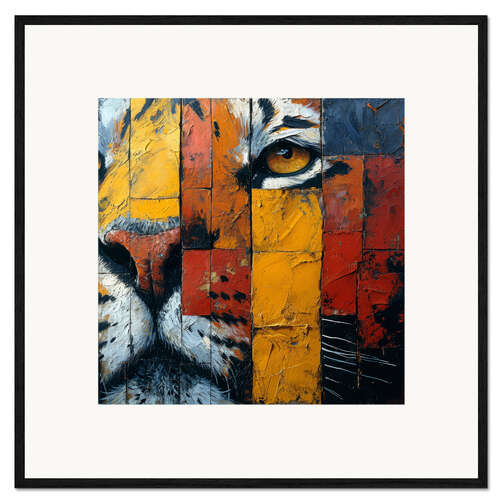 Ingelijste kunstdruk Abstract Tiger