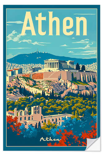 Selvklebende plakat Holiday in Athens