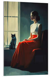 Gallery print Portrait with cat at the window