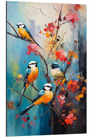 Magnettafel Meisen auf Blütenzweig