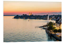 Quadro em PVC Friedrichshafen on Lake Constance at dusk