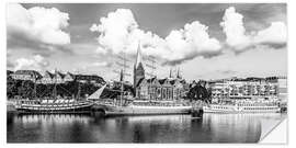 Selvklebende plakat Ships at the Martini Pier in Bremen