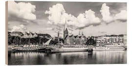 Cuadro de madera Ships at the Martini Pier in Bremen