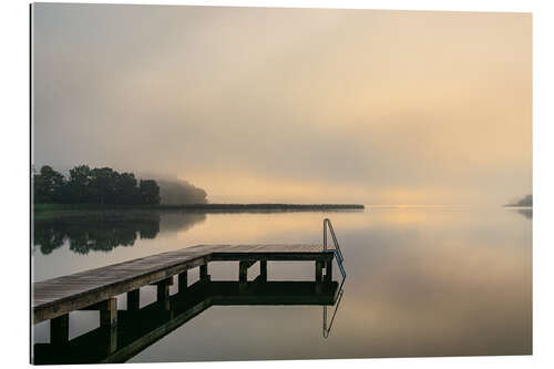 Tableau en plexi-alu Sunrise With a Bathing Jetty