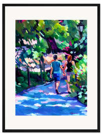 Gerahmter Kunstdruck Paar im Park