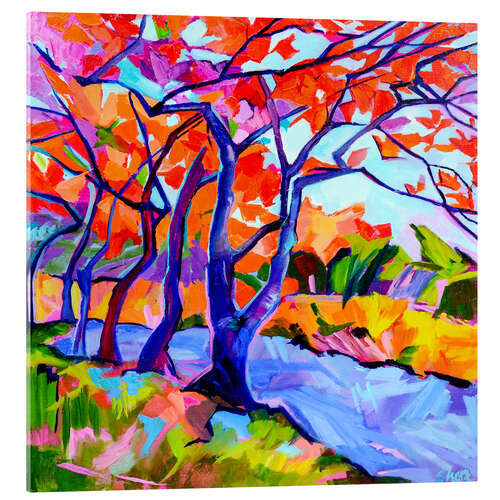 Tableau en verre acrylique Colourful Trees