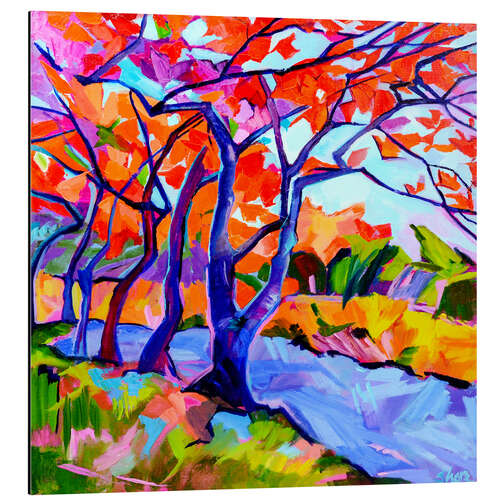 Tableau en aluminium Colourful Trees