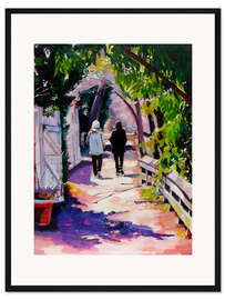 Gerahmter Kunstdruck Früher Morgen auf dem Uferpfad